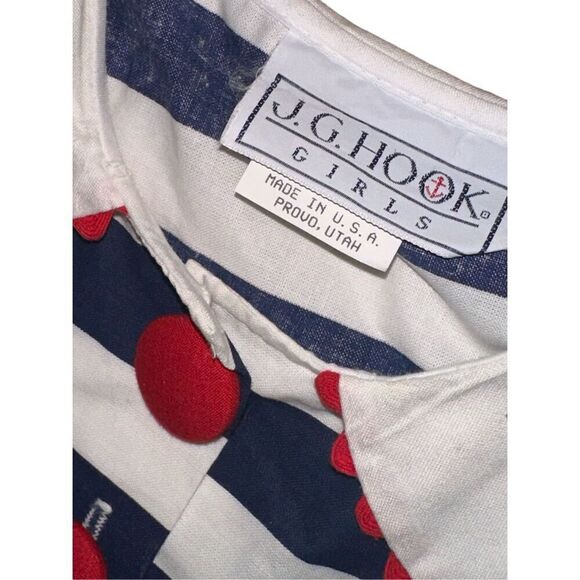 Beautiful JG Hook Girls Dress Vintage 1990 Special Occasion Red, blue and white - Picture 8 of 11
